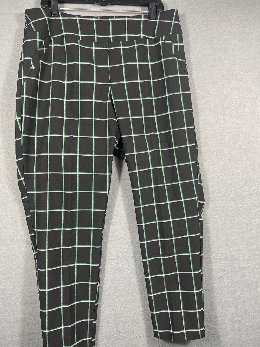 Black Pant with Mint Grid Print
